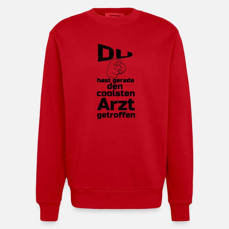 Coolster Arzt Geschenk - Heavyweight Oversized Organic Crew Neck Made in EU - Rot