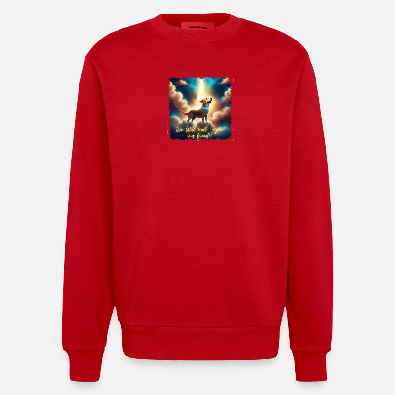 We will meet again!! - Heavyweight Oversized Organic Crew Neck Made in EU - red