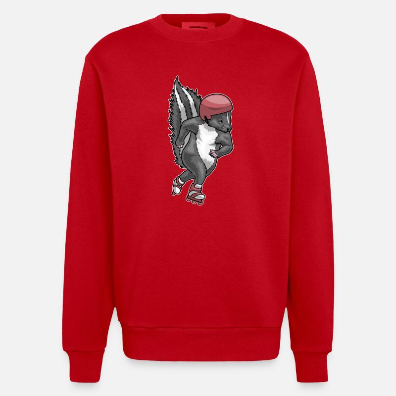 Stinktier Inline skating Rollschuhe - Heavyweight Oversized Organic Crew Neck Made in EU - Rot