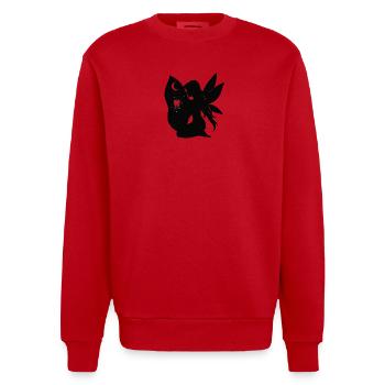 Silhouette de fée nocturne au clair de lune - Sweat bio épais oversize fabriqué en UE - rouge - Devant - AI Model Female 172 light (172cm) & AI Model Male 178 light (178cm)