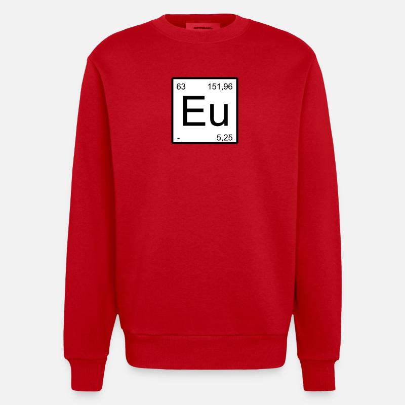 Conception périodique minimale de l’élément EU - Sweat bio épais oversize fabriqué en UE - rouge