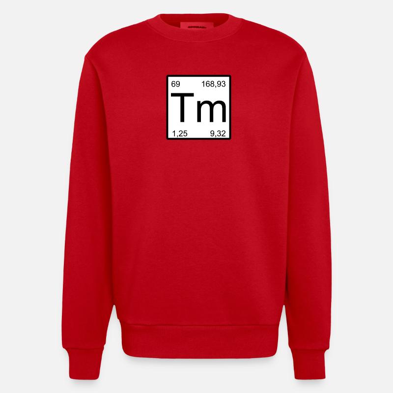 Conception des éléments de thulium - Sweat bio épais oversize fabriqué en UE - rouge