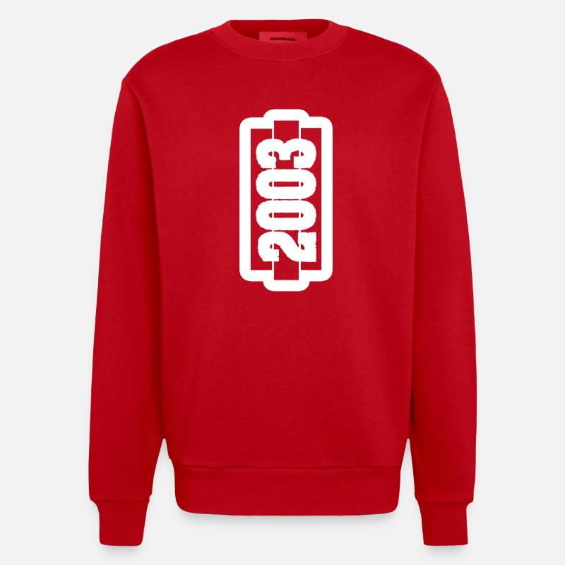 Né en 2003 - Sweat bio épais oversize fabriqué en UE - rouge
