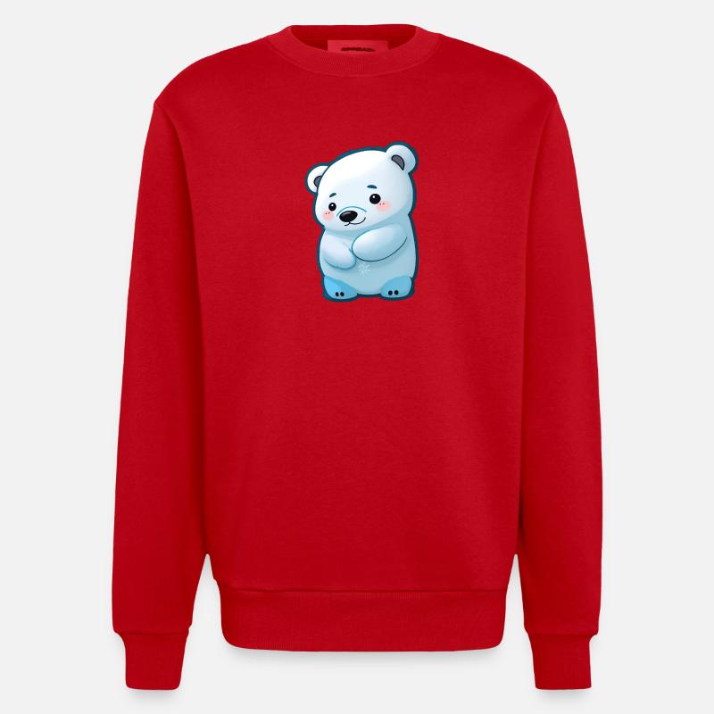 Total niedlicher Eisbär - Heavyweight Oversized Organic Crew Neck Made in EU - Rot