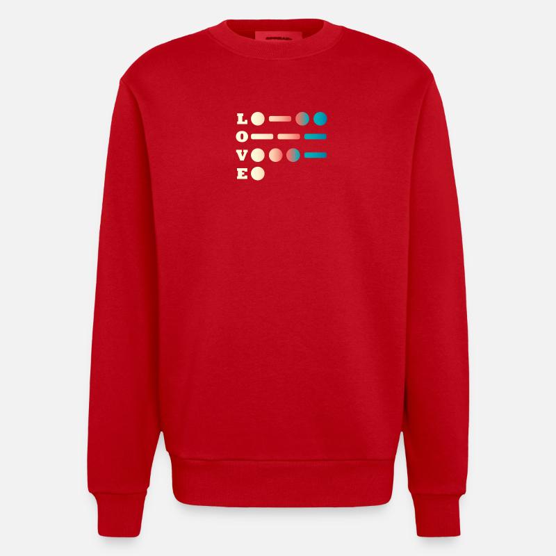 Aimer le code Morse - Sweat bio épais oversize fabriqué en UE - rouge