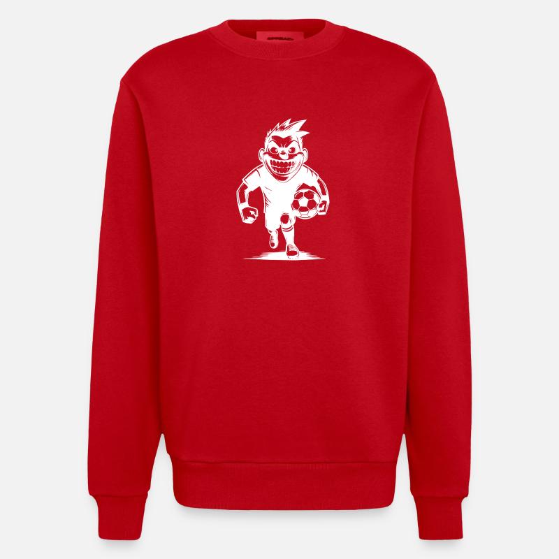 Grinning referee with ball - Heavyweight Oversized Organic Crew Neck Made in EU - red