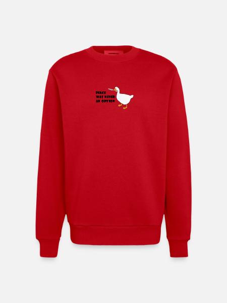 Goose – Peace Was Never an Option - Heavyweight Oversized Organic Crew Neck Made in EU - red