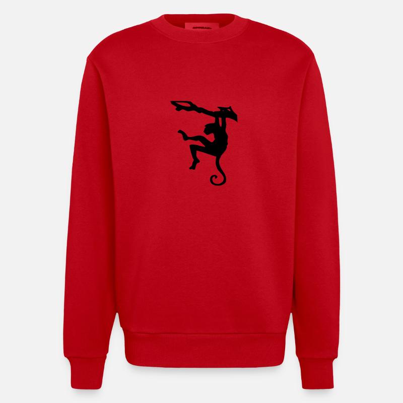 Silhouette Escalade Singe - Sweat bio épais oversize fabriqué en UE - rouge