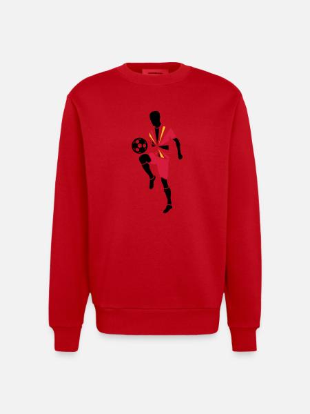 Soccer player with soccer ball - Heavyweight Oversized Organic Crew Neck Made in EU - red