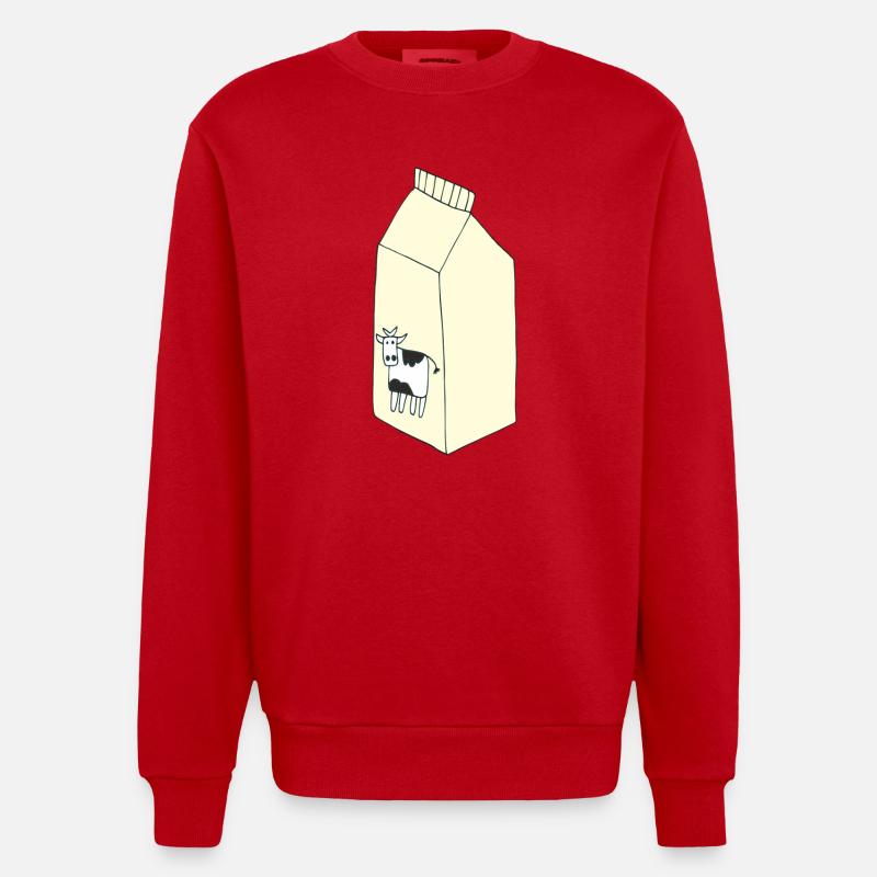 sac de lait - Sweat bio épais oversize fabriqué en UE - rouge