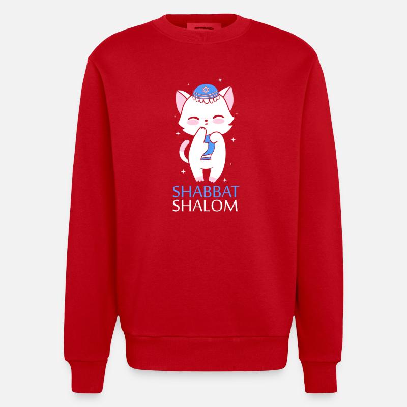 Hanoukka Hanoukka Hanoukka - Sweat bio épais oversize fabriqué en UE - rouge