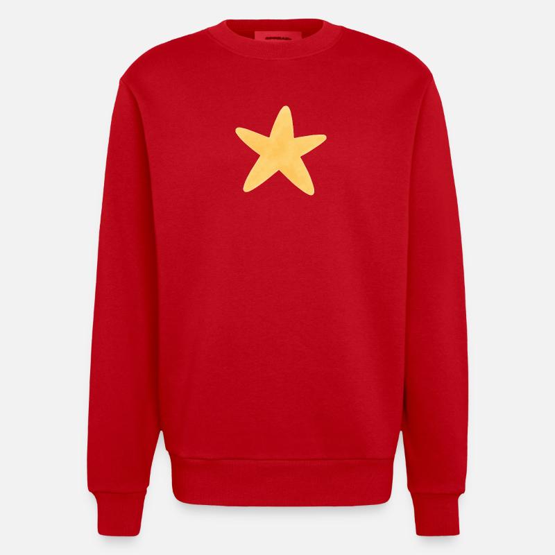Étoile dorée à l’aquarelle - Sweat bio épais oversize fabriqué en UE - rouge