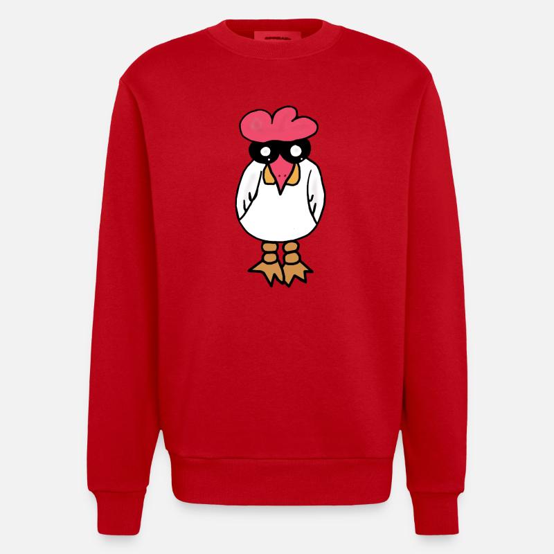 Chicken - Heavyweight Oversized Organic Crew Neck Made in EU - red