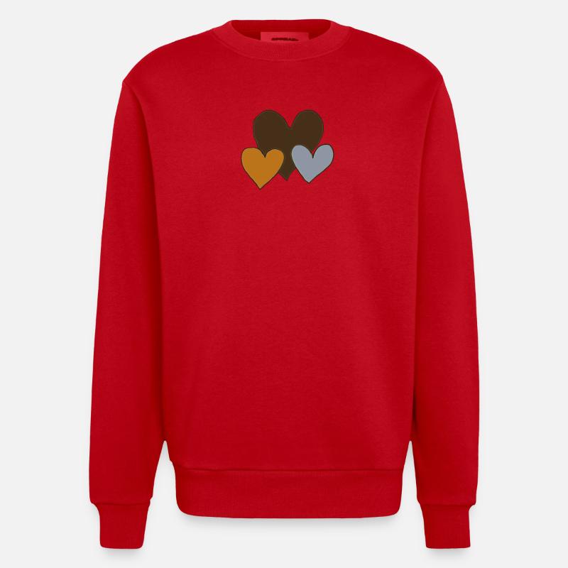 herzen dreierpack - Heavyweight Oversized Organic Crew Neck Made in EU - Rot