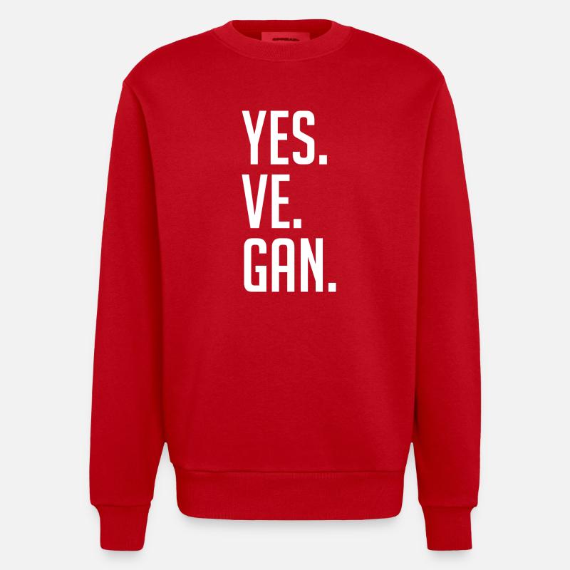 oui, végétalien! - Sweat bio épais oversize fabriqué en UE - rouge