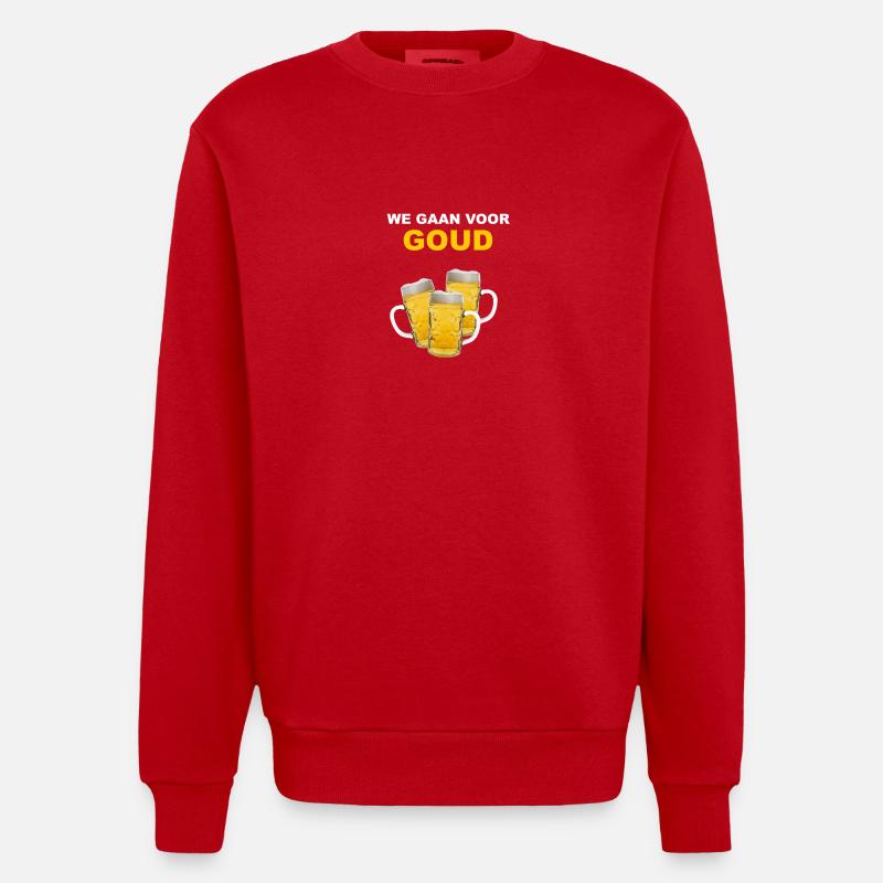 NOUS ALLONS DE L'OR - Sweat bio épais oversize fabriqué en UE - rouge
