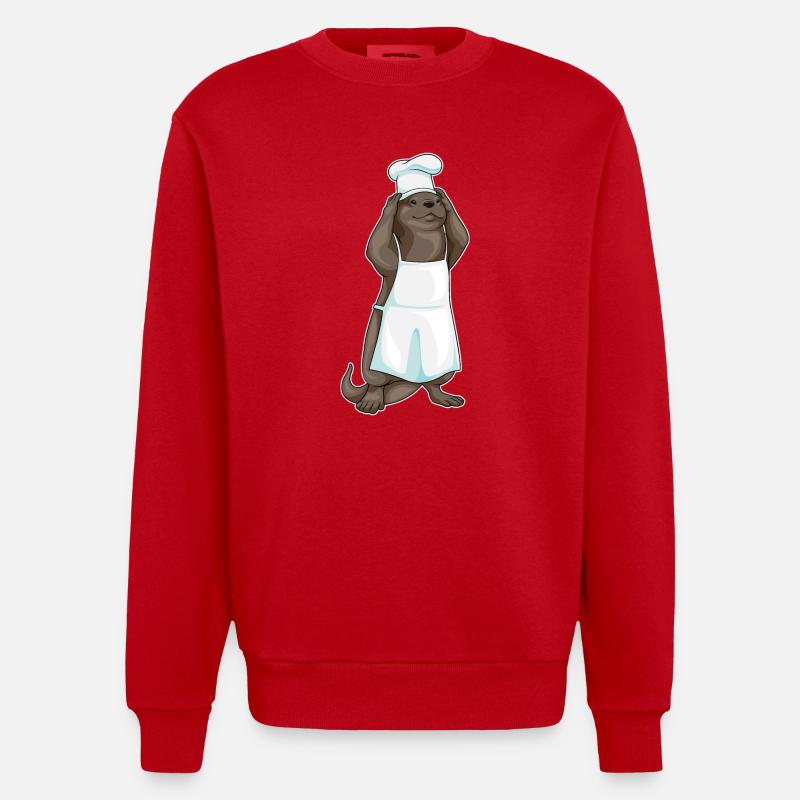 Chef Chef Cuisson Chef Cuisson - Sweat bio épais oversize fabriqué en UE - rouge