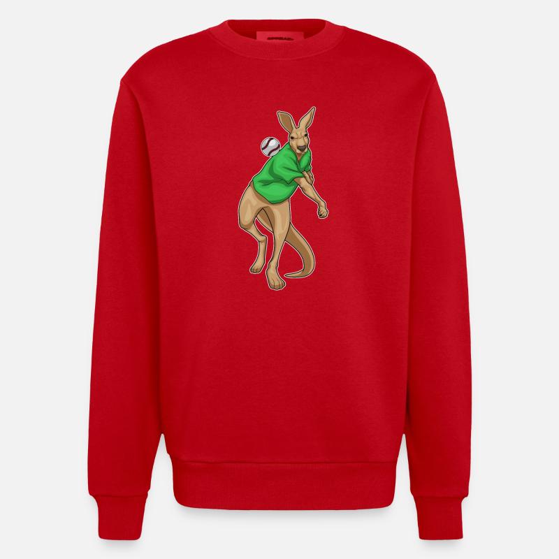 Baseball Kangourou - Sweat bio épais oversize fabriqué en UE - rouge