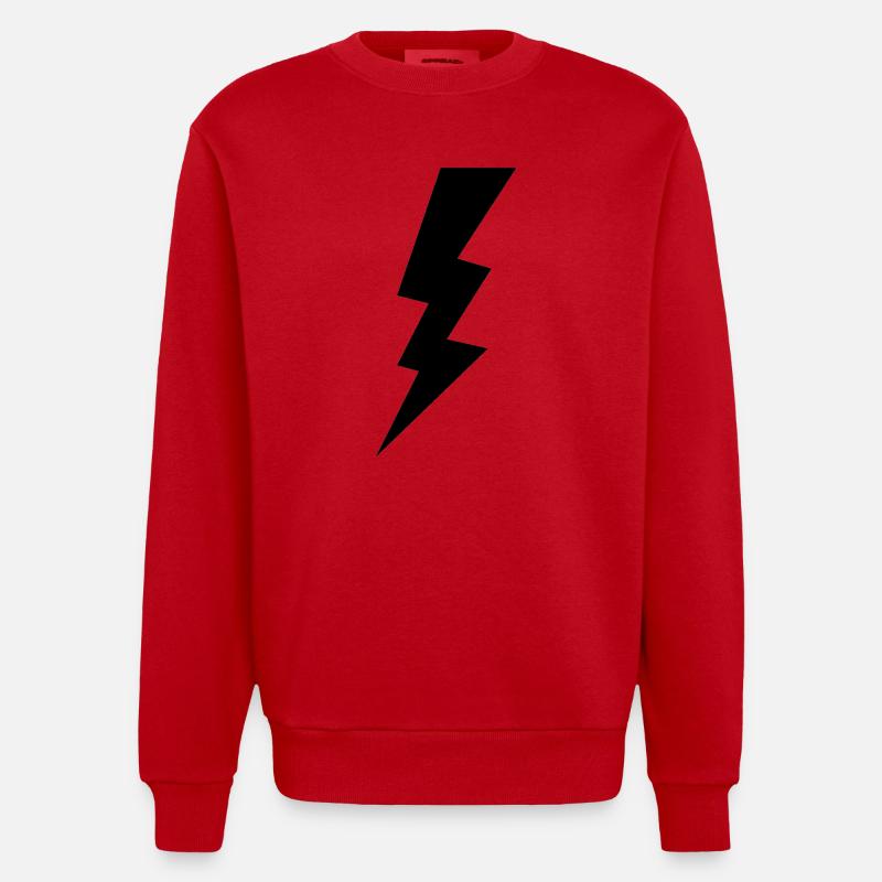 Lightning - Heavyweight Oversized Organic Crew Neck Made in EU - red