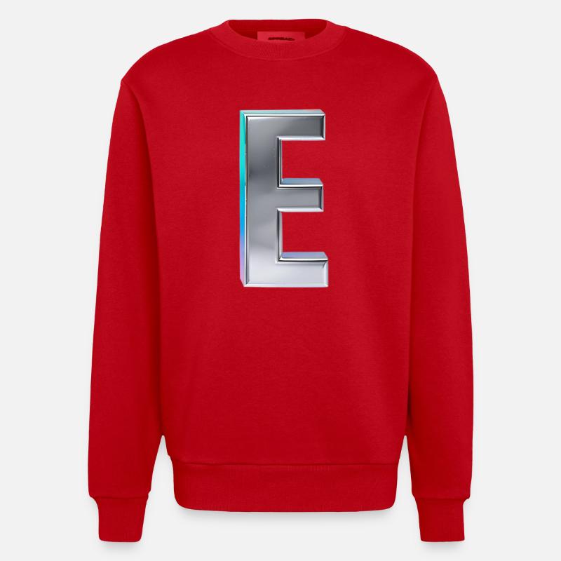 Chrome ,, E " Métallisé - Sweat bio épais oversize fabriqué en UE - rouge