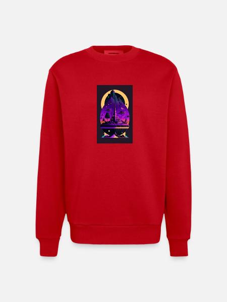 ORIGINAL ART - Heavyweight Oversized Organic Crew Neck Made in EU - red