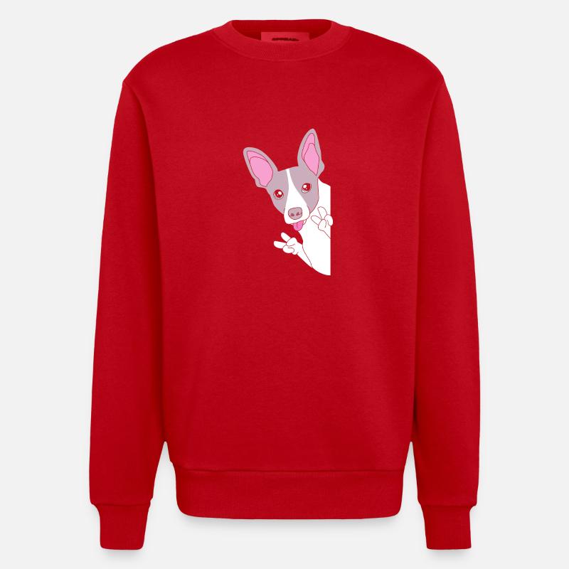 Rat Terrier - Sweat bio épais oversize fabriqué en UE - rouge