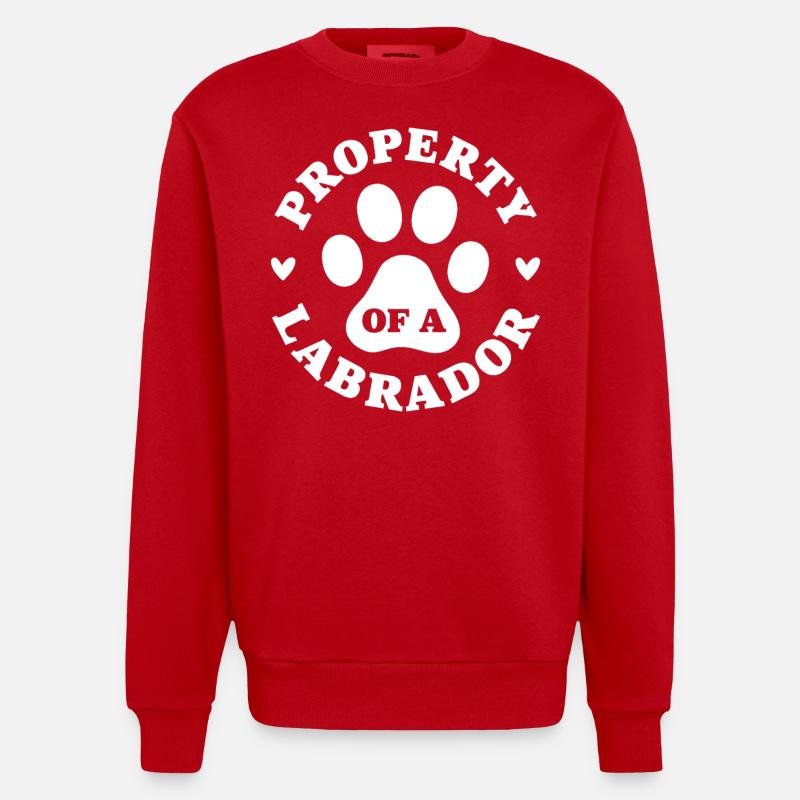 Propriété d’un Labrador - Sweat bio épais oversize fabriqué en UE - rouge
