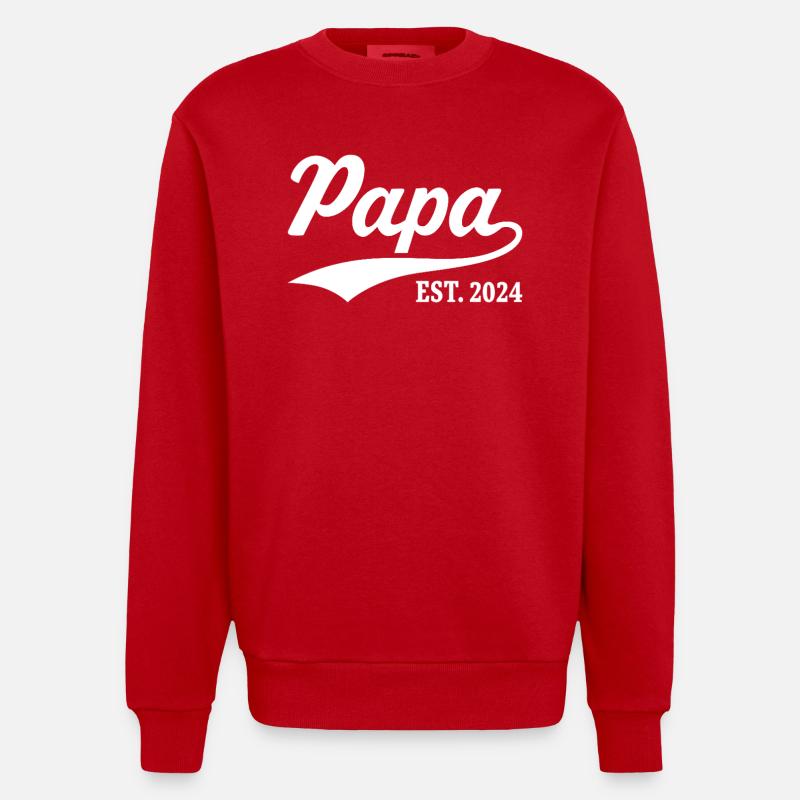 Papa Est. 2024 - Sweat bio épais oversize fabriqué en UE - rouge