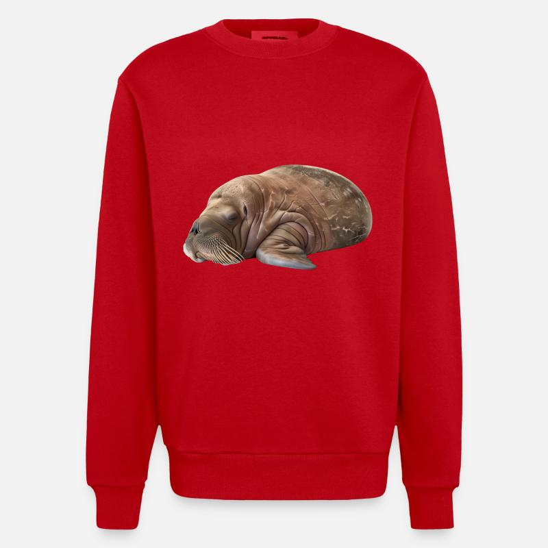Walross - Heavyweight Oversized Organic Crew Neck Made in EU - Rot