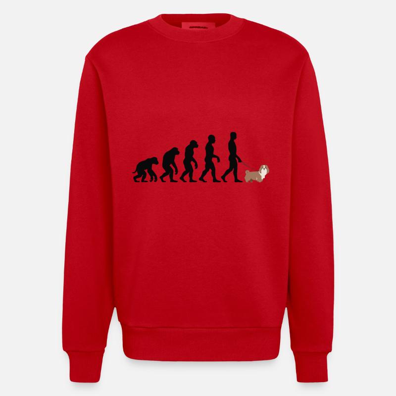 Lhassa Apso - Sweat bio épais oversize fabriqué en UE - rouge