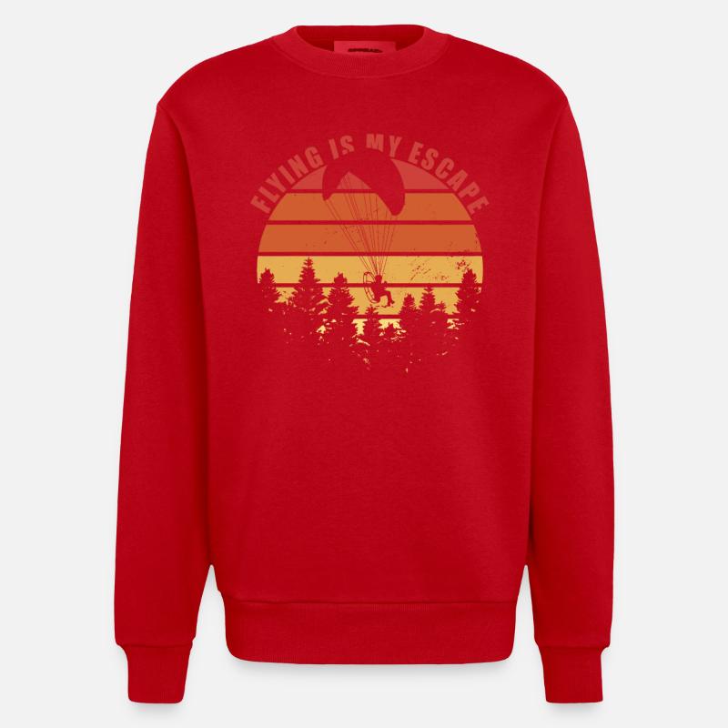 Voler est mon paramoteur d’évasion - Sweat bio épais oversize fabriqué en UE - rouge