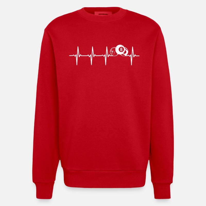 Billard Heartbeat Billard Billard - Sweat bio épais oversize fabriqué en UE - rouge