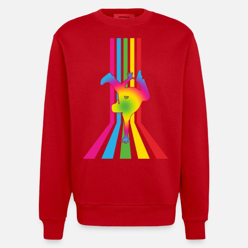 Graphique Dance Rainbow - Sweat bio épais oversize fabriqué en UE - rouge