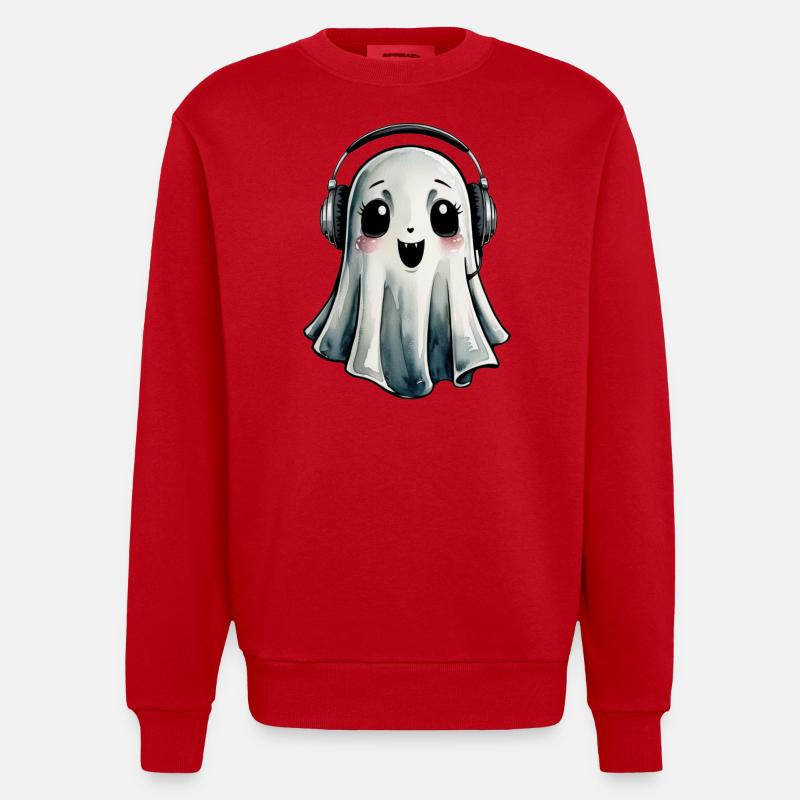 Fantôme vampire mignon - Sweat bio épais oversize fabriqué en UE - rouge