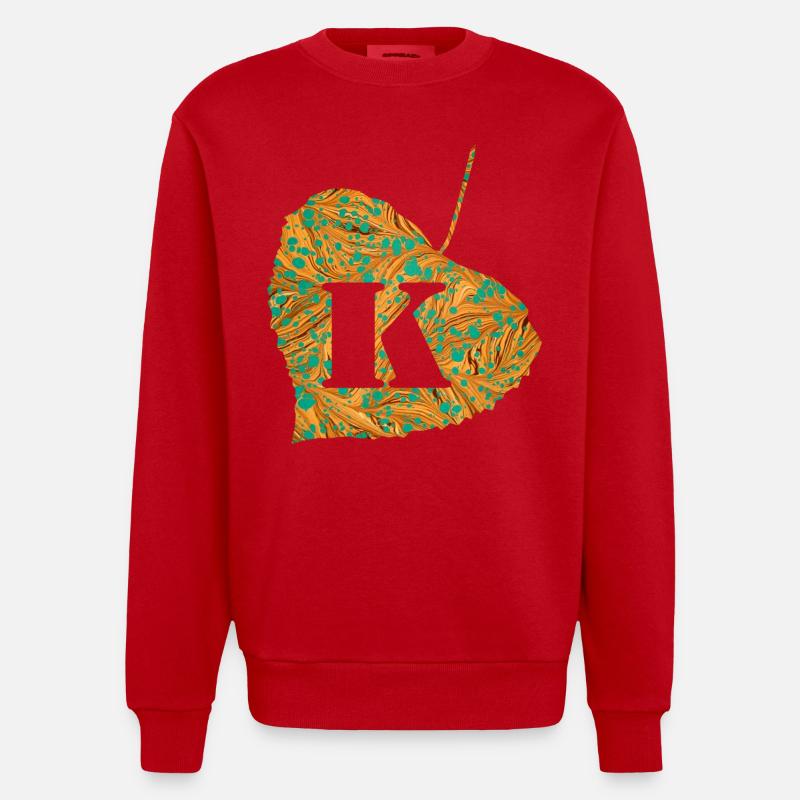 Feuille E 95 K - Sweat bio épais oversize fabriqué en UE - rouge