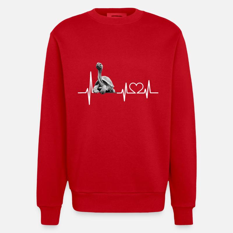 Turtle - Heavyweight Oversized Organic Crew Neck Made in EU - red