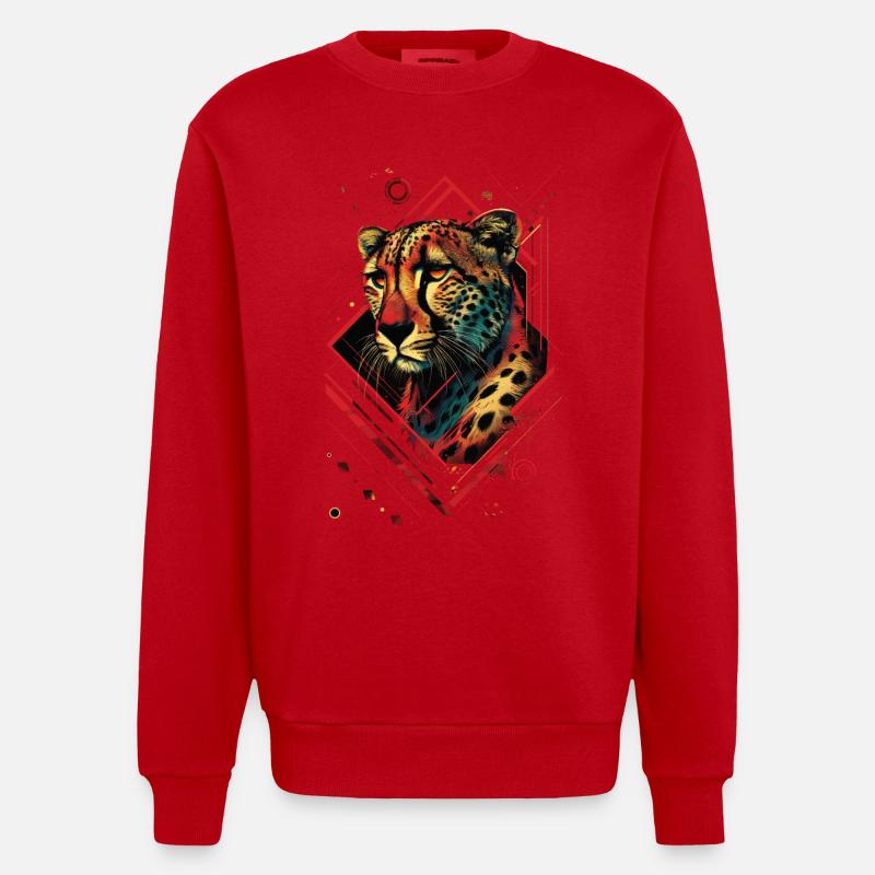 Gepard - Heavyweight Oversized Organic Crew Neck Made in EU - Rot