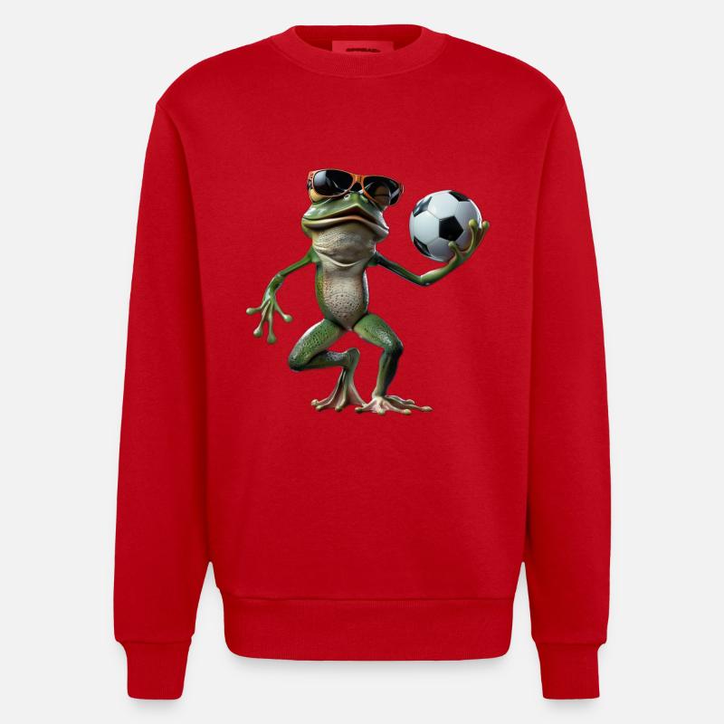 Frog - Heavyweight Oversized Organic Crew Neck Made in EU - red