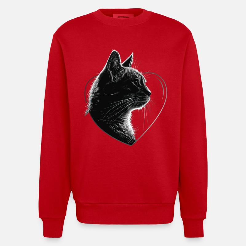 Katze - Heavyweight Oversized Organic Crew Neck Made in EU - Rot