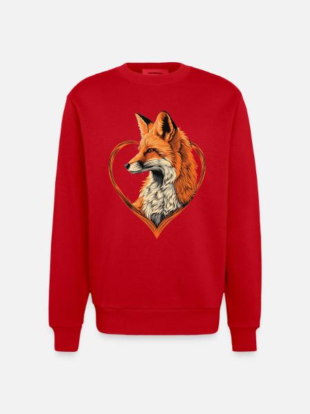 Fuchs - Heavyweight Oversized Organic Crew Neck Made in EU - Rot