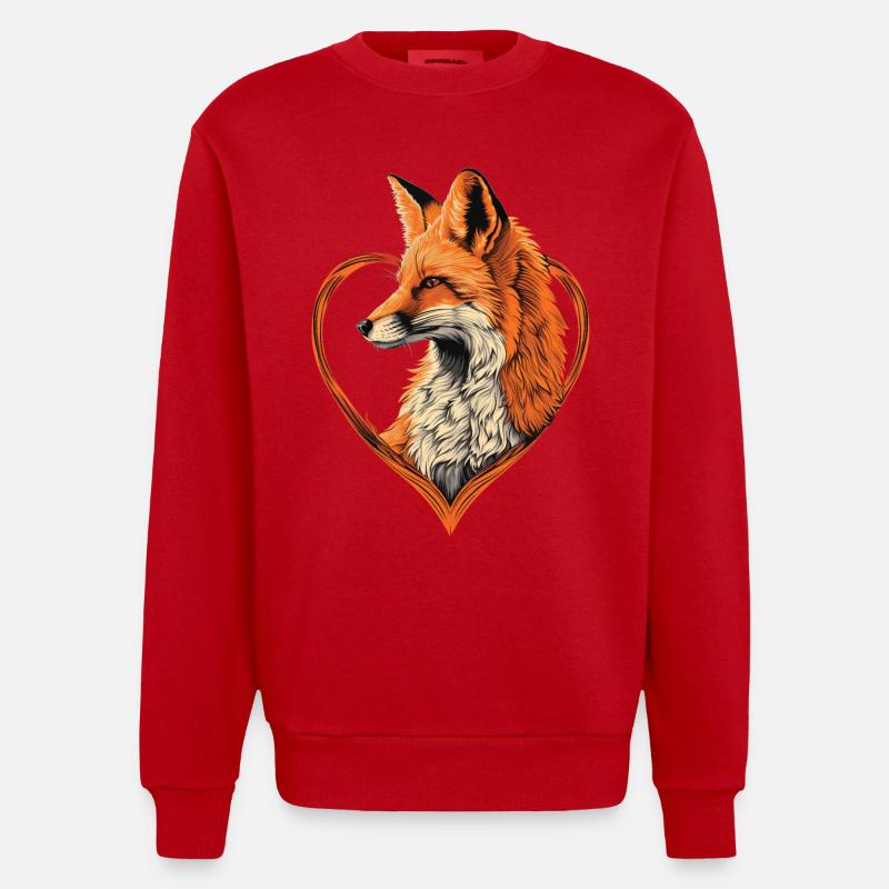 Renard - Sweat bio épais oversize fabriqué en UE - rouge