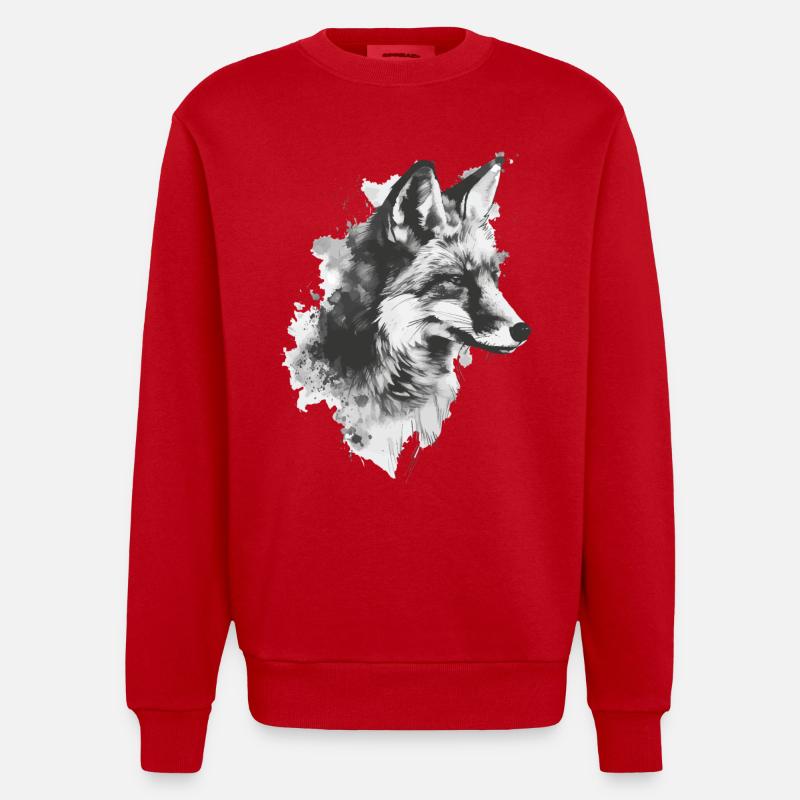 Fuchs - Heavyweight Oversized Organic Crew Neck Made in EU - Rot