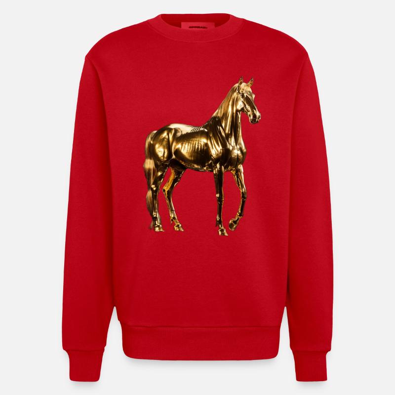 Pferd - Heavyweight Oversized Organic Crew Neck Made in EU - Rot