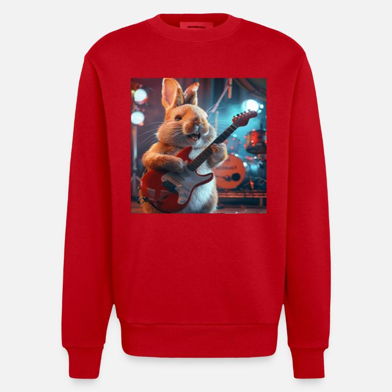 Rabbit - Heavyweight Oversized Organic Crew Neck Made in EU - red