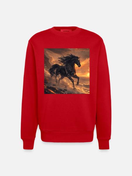Pferd - Heavyweight Oversized Organic Crew Neck Made in EU - Rot