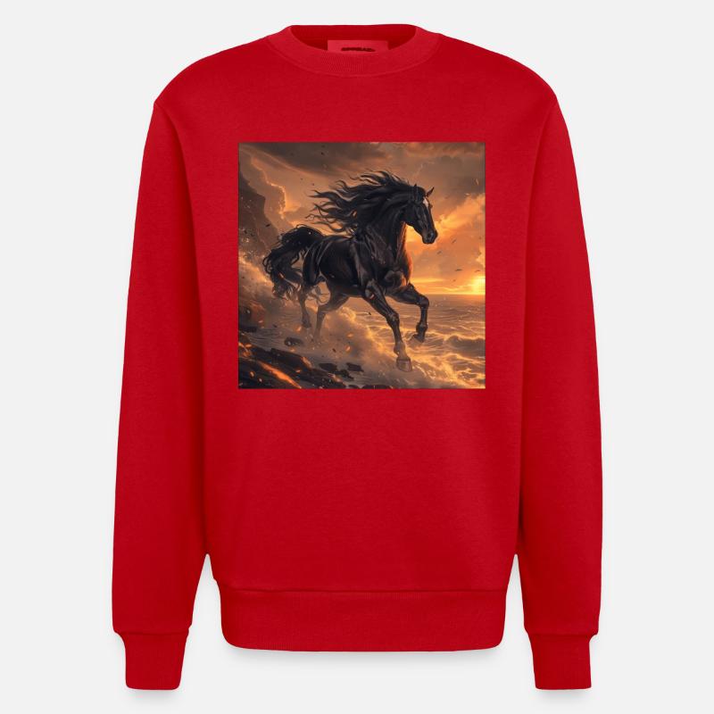 Cheval - Sweat bio épais oversize fabriqué en UE - rouge