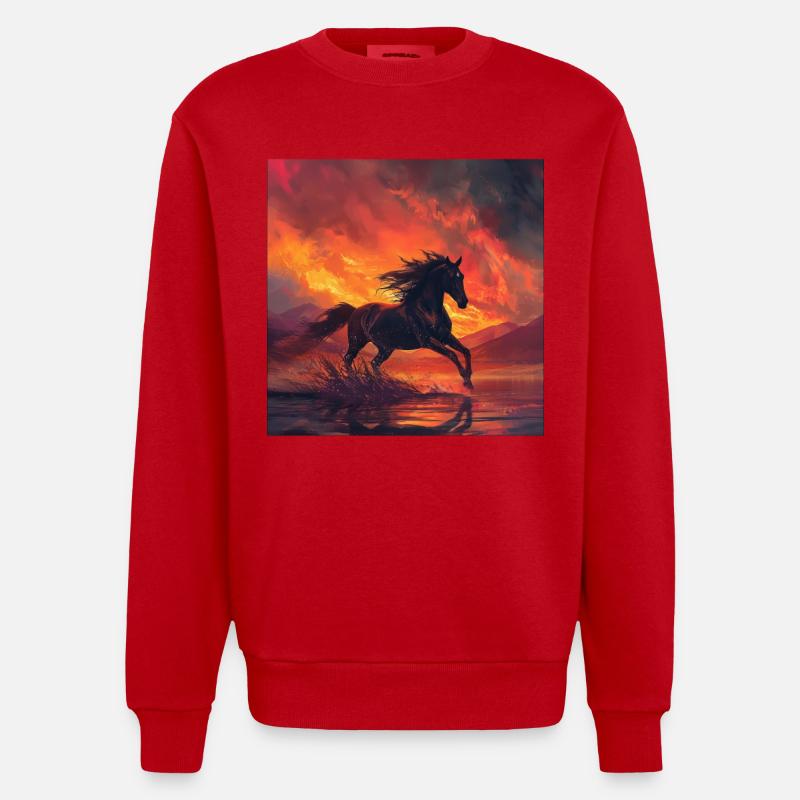 Cheval - Sweat bio épais oversize fabriqué en UE - rouge