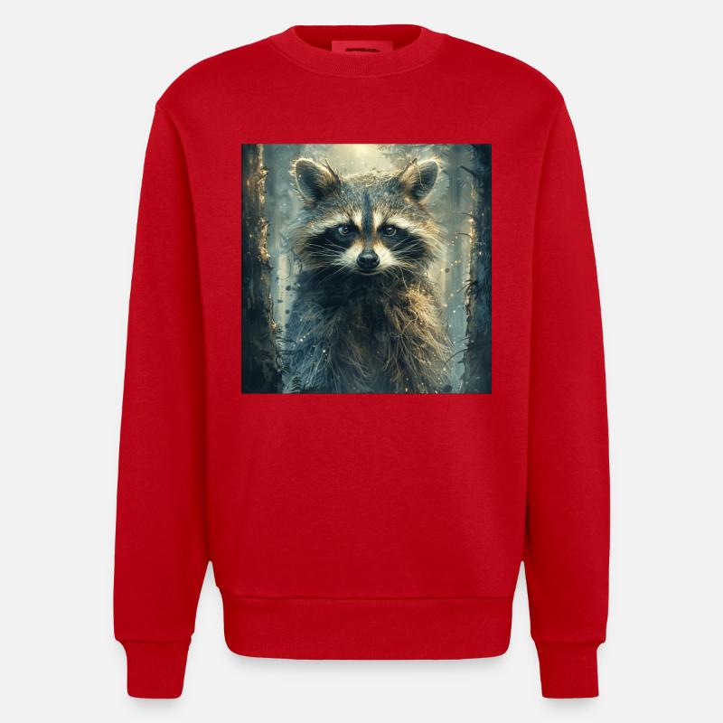 Waschbär - Heavyweight Oversized Organic Crew Neck Made in EU - Rot