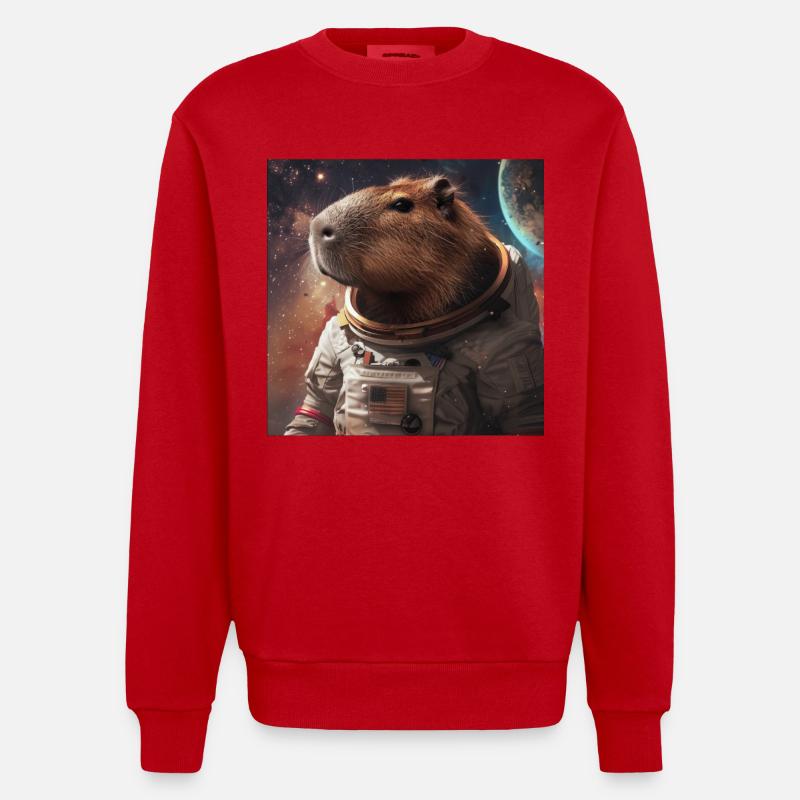 Capybara - Sweat bio épais oversize fabriqué en UE - rouge