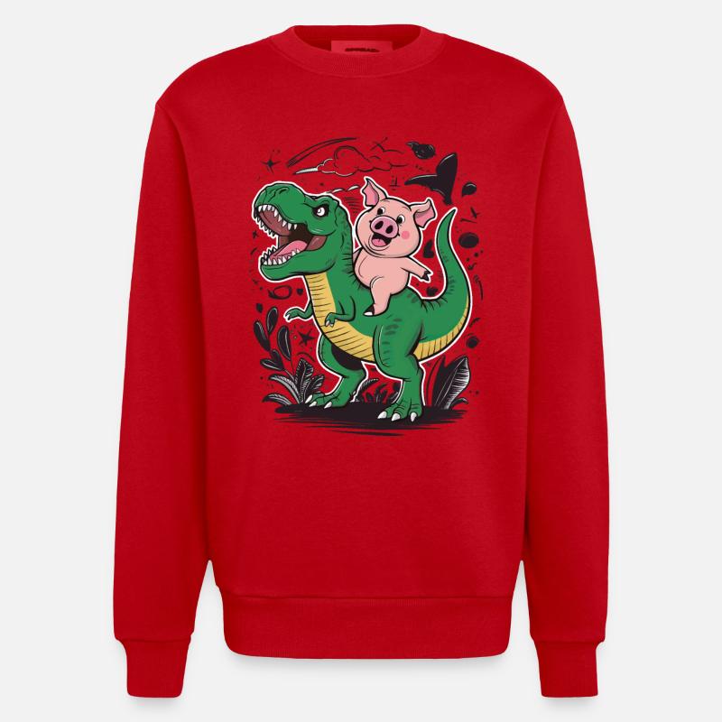 Cochon - Sweat bio épais oversize fabriqué en UE - rouge